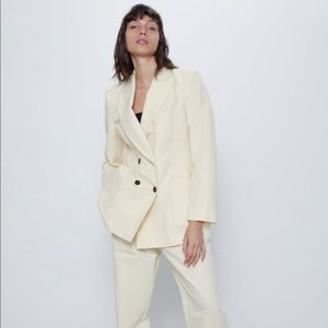 Zara Rustic Blazer with Topstitching